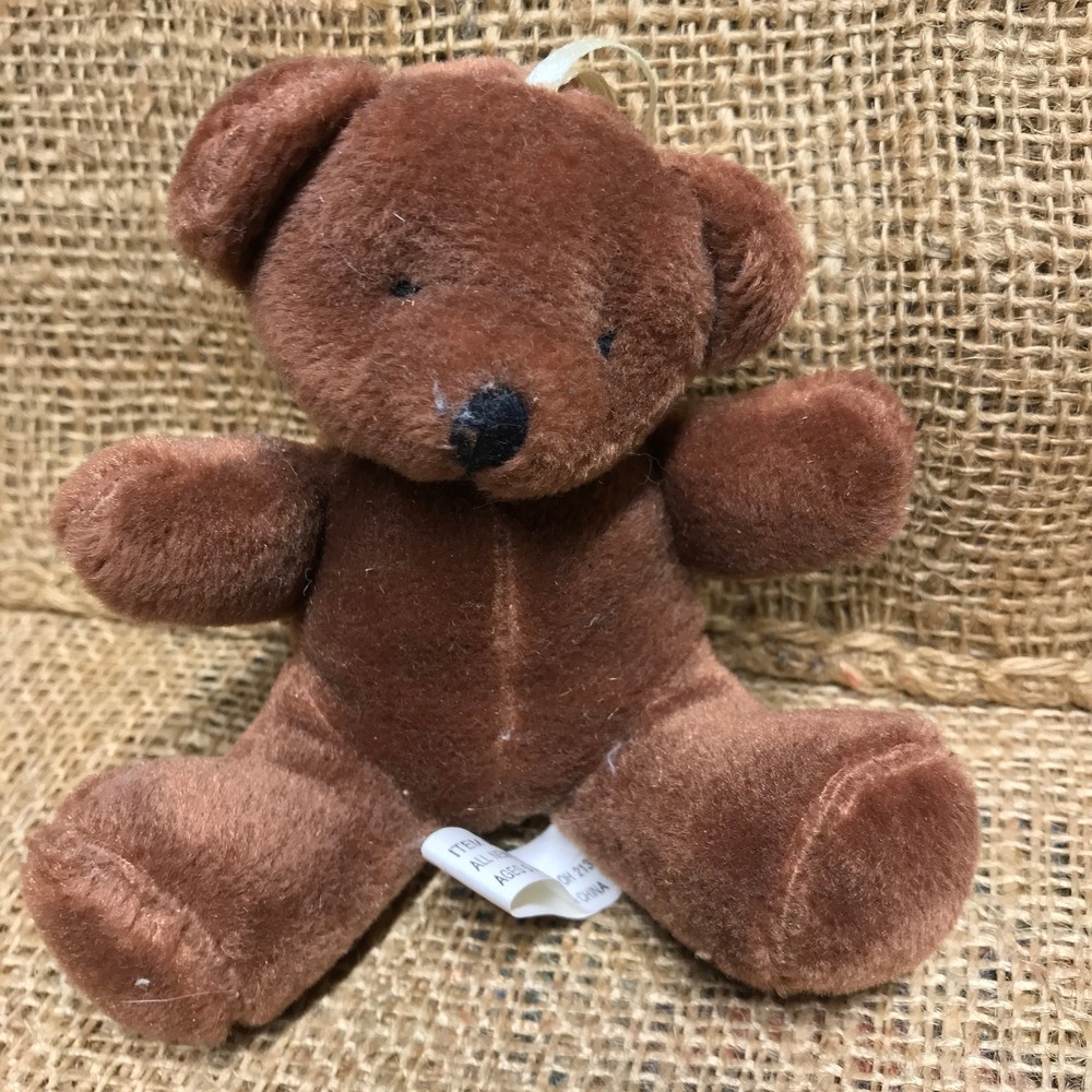 Vintage‎ Toy Stuffed Bear, Small Brown Bear, Made by PANDEER, LA, Ornament